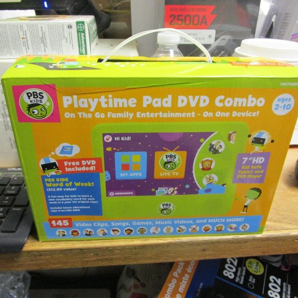 PBS Kids Playtime Pad DVD Combo (7" HD Kid Safe Tablet & DVD Player) - Picture 1 of 2
